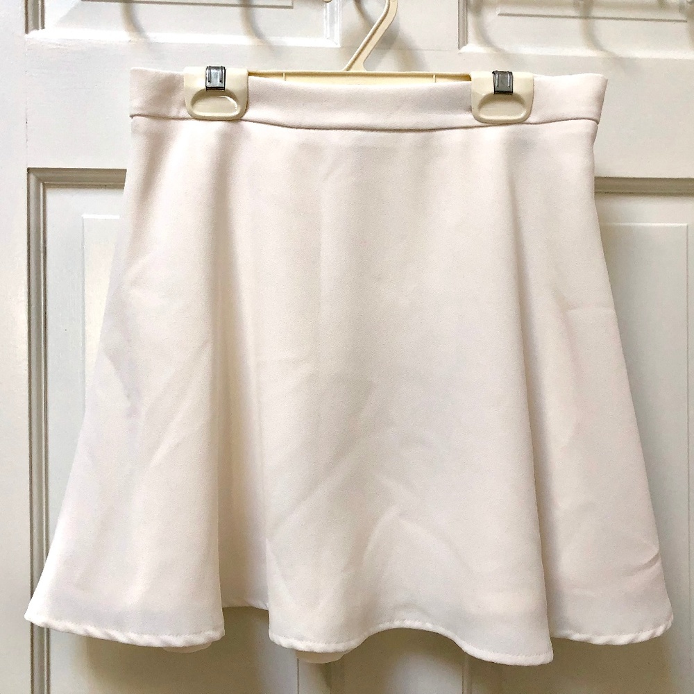 Express A-line Skater Skirt Fully Lined Ivory Cream White Women's 0